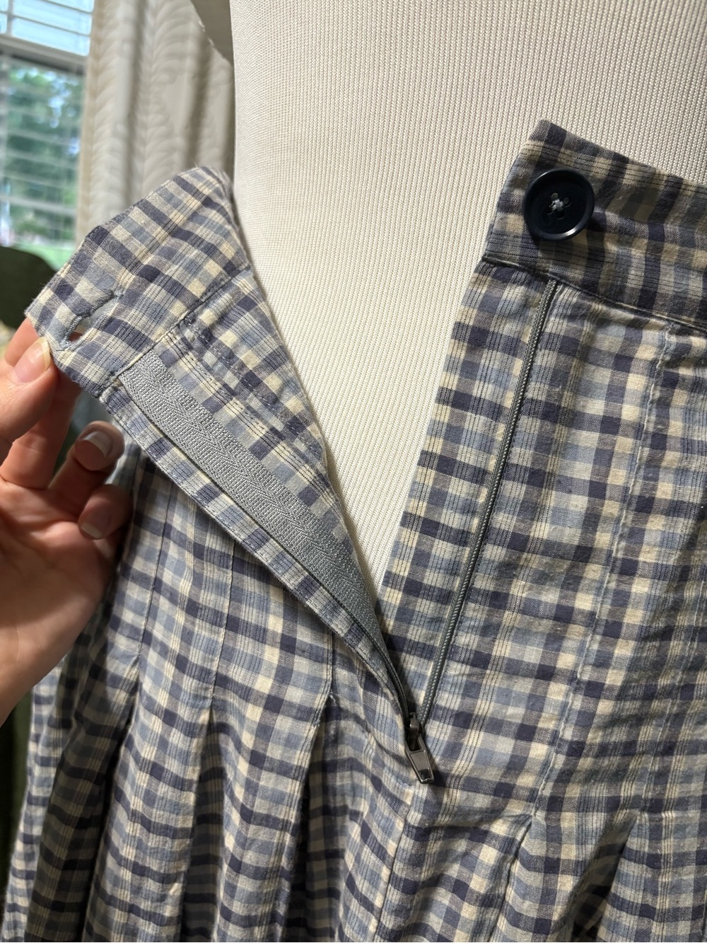 Christy Dawn 100% organic Plaid Maxi midi midaxi gore gored Skirt - Picture 6 of 10